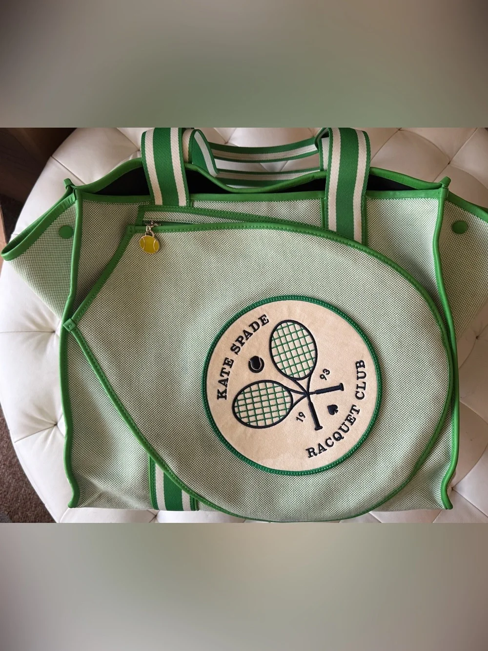 kate spade tennis Green Canvas Tote - Picture 1 of 12